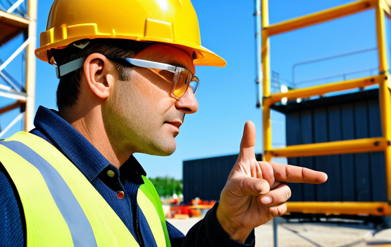 Safety Professional in Action**
"A professional safety engineer, fully clothed in appropriate safety gear (hard hat, safety glasses, high-visibility vest), inspecting a construction site. Background includes scaffolding and other construction equipment. Perfect anatomy, correct proportions, natural pose, well-formed hands, proper finger count. Safe for work, appropriate content, professional, family-friendly."
**